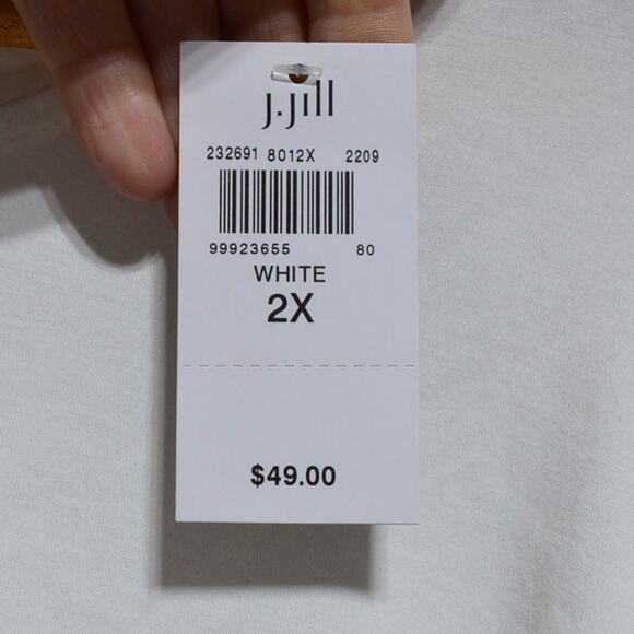 j. jill Pure Jill Long Sleeve Shirttail Tee White Size 2X NWT - Picture 4 of 7